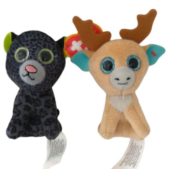 TY Beanie Boo McDonalds Lot x 2 Dotson The Black Jaguar Glitsy The Reindeer. - Picture 12 of 12